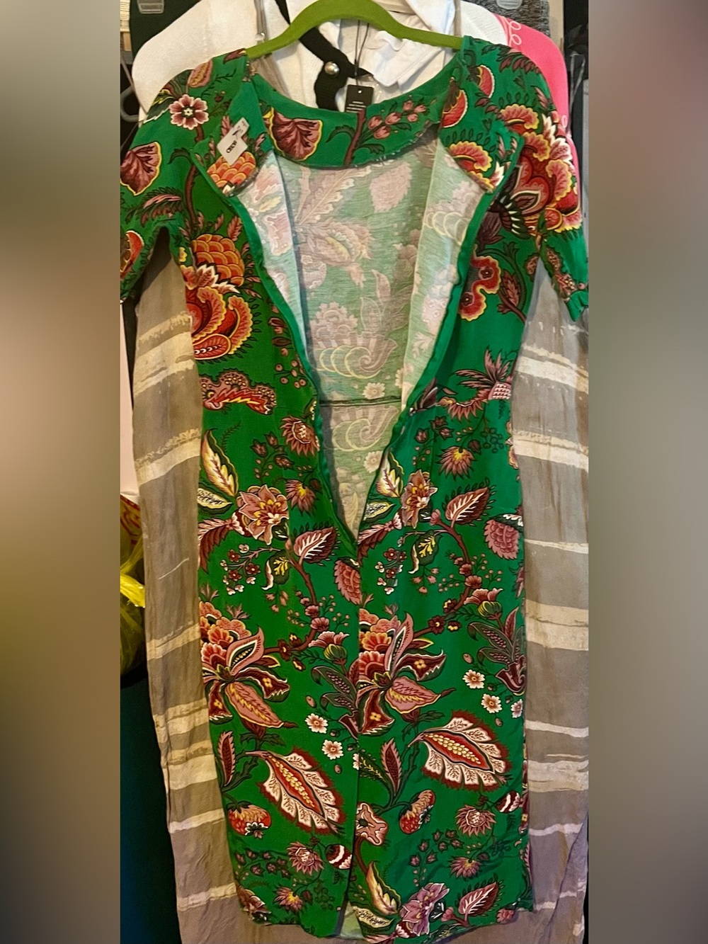 ASOS Green Floral Print Dress with Pink & Yellow Accents - Picture 8 of 8